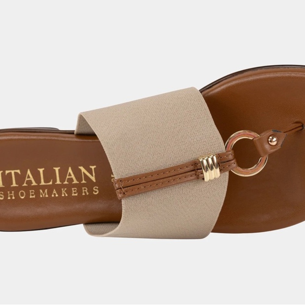 Italian Shoemakers Tan and Brown Sandals with Minimalist Style